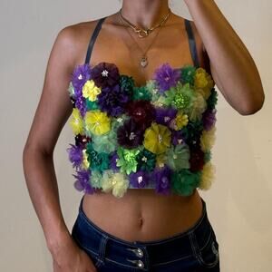 Multicolor Floral Bustier